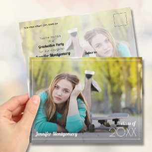 Modern Photo Graduation Party Invitation Postcard
