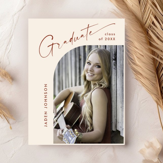 Modern PHOTO Graduation Party Invitation Postcard (Creator Uploaded)