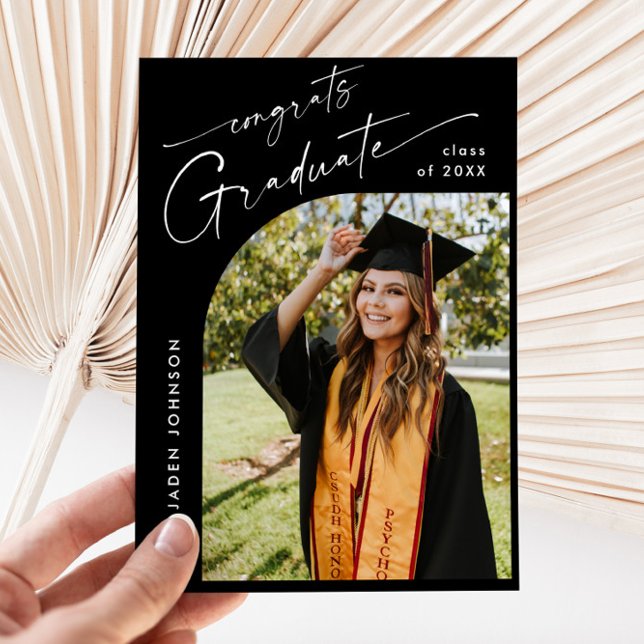 Modern PHOTO Graduation Party Invitation Postcard (Creator Uploaded)