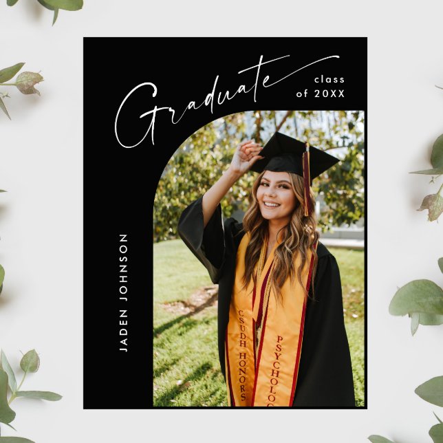Modern PHOTO Graduation Party Invitation Postcard (Creator Uploaded)