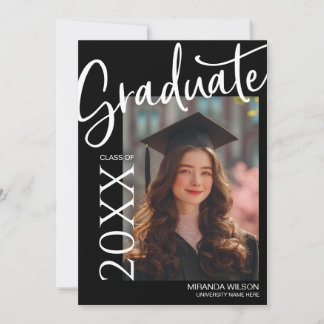 Modern Photo Graduation Party Invite Announcement