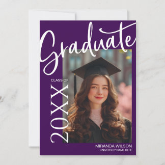 Modern Photo Graduation Party Invite Announcement
