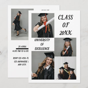Modern Photo Graduation Party Invite Announcement 