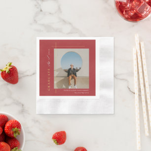 Modern Photo Graduation Party Napkin