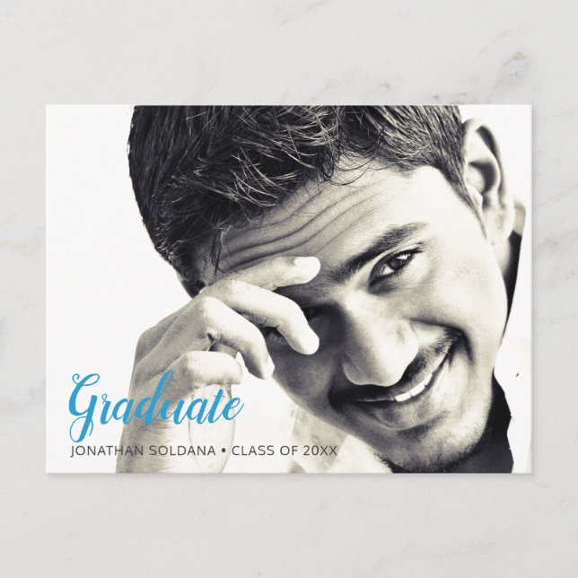 Modern Photo Graduation Party Postcard (Front)