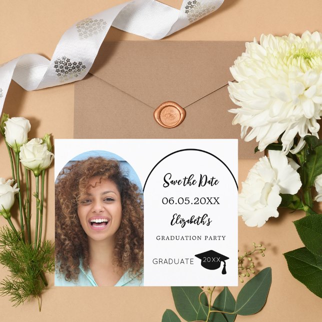 Modern photo Graduation Party Save the Date Flyer (Creator Uploaded)