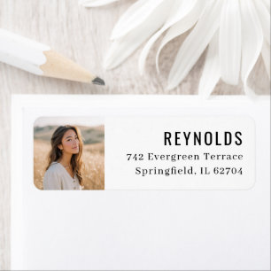 Modern Photo Graduation Return Address Label