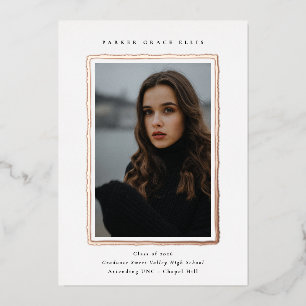Modern Photo Graduation RoseGold Foil Announcement