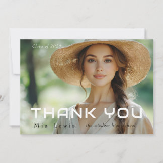 Modern Photo Graduation Thank You Card
