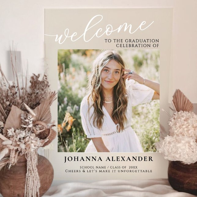  Modern Photo Graduation Welcome Acrylic Sign (Creator Uploaded)
