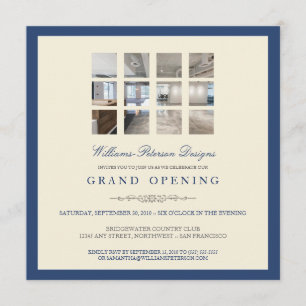 Modern Photo Grand Opening Invitation (blue)