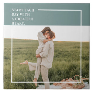 Modern Photo Green Family Lovely Gift Ceramic Tile