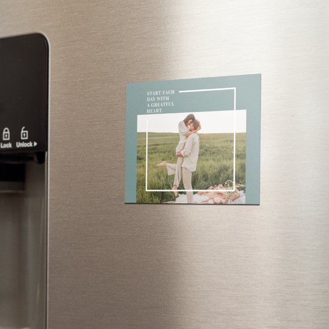 Modern Photo Green Family Lovely Gift Magnet (Creator Uploaded)