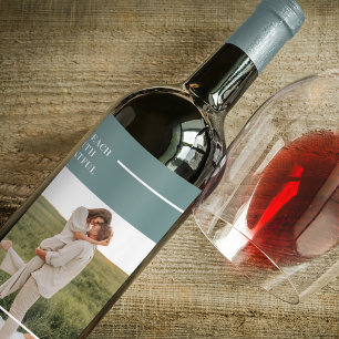 Modern Photo Green Family Lovely Gift Wine Label