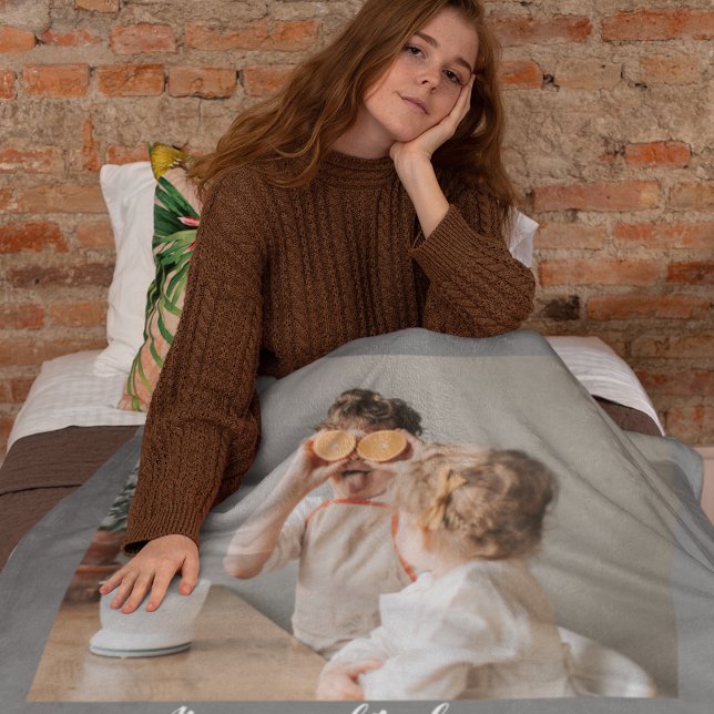 Modern Photo Grey It's good To Be Home Quote Gift Sherpa Blanket (Creator Uploaded)