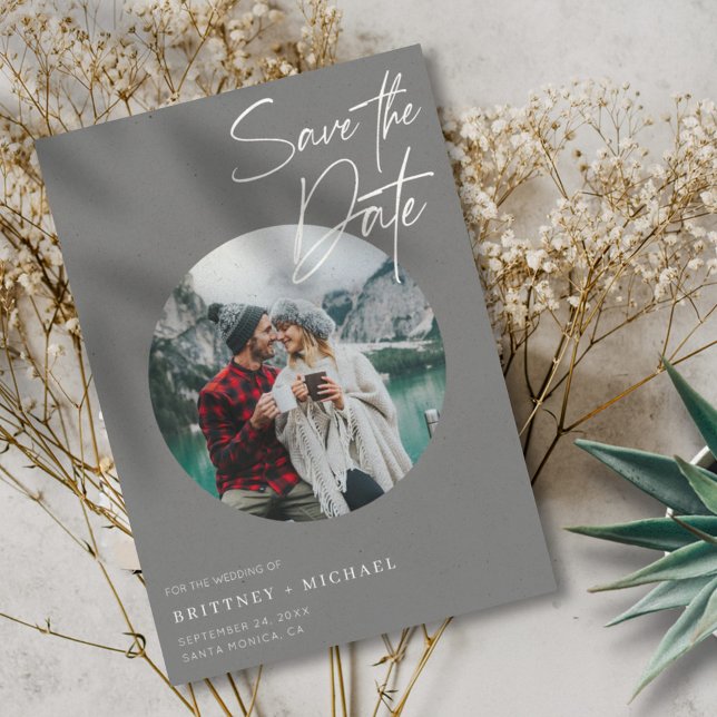 Modern Photo Grey Save The Date (Creator Uploaded)