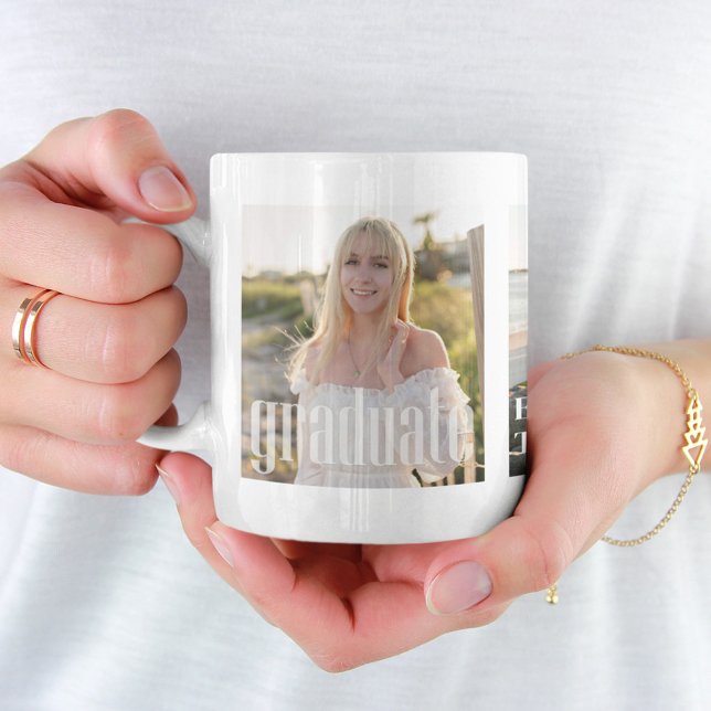Modern Photo Grid Graduation Custom Coffee Mug (Creator Uploaded)