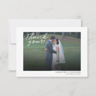 Modern Photo Hand-Lettered Wedding Thank You Card