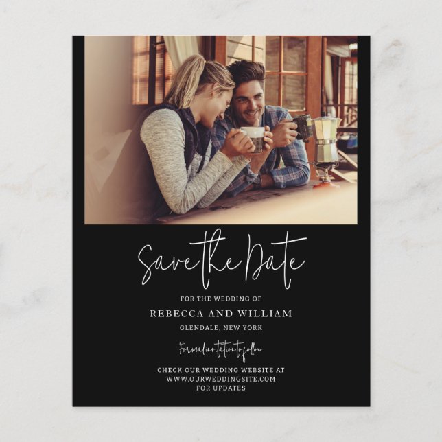 Modern Photo Handwritten Wedding Save The Date (Front)