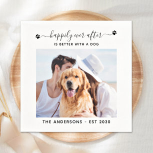 Modern Photo Happily Ever After Wedding Napkin