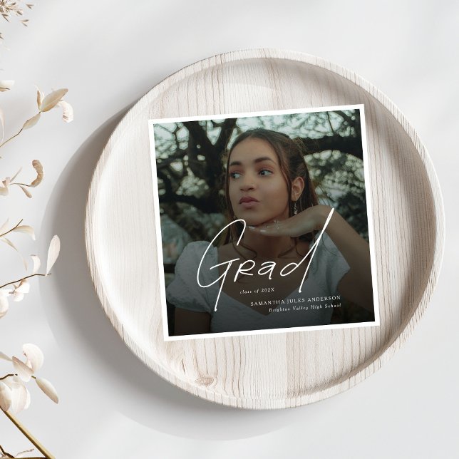 Modern Photo High School Graduation Napkin (Creator Uploaded)