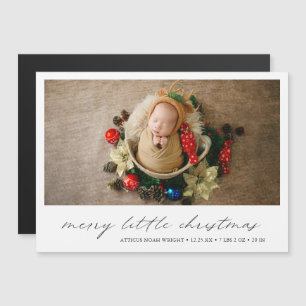 Modern Photo Holiday Christmas Birth  Announcement