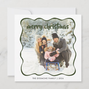Modern Photo Holiday Green Card