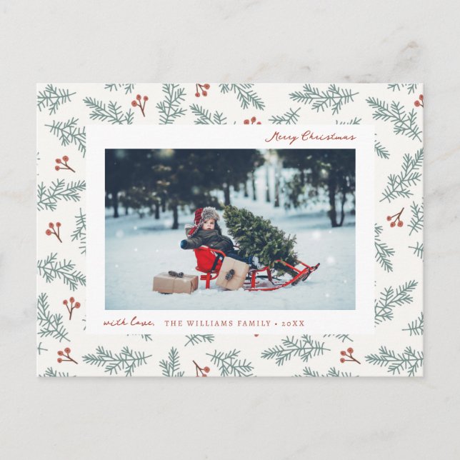 Modern Photo Holiday Postcard (Front)