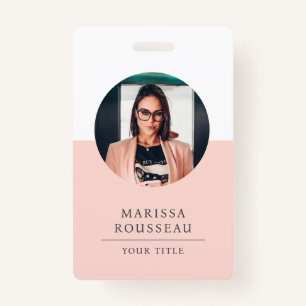 Modern Photo ID Badge Minimalist Business QR