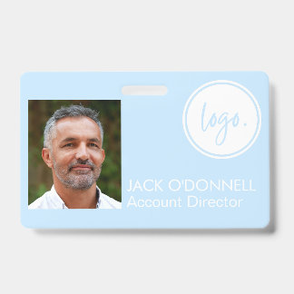 MODERN PHOTO IDENTIFICATION BUSINESS LOGO BLUE ID BADGE