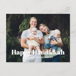 Modern photo image picture custom text Hanukkah Holiday Postcard