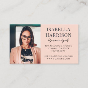 Modern Photo Insurance Agent Business Card
