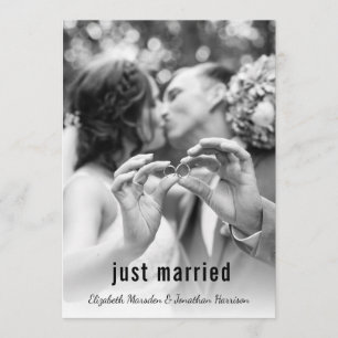 Modern Photo Just Married Announcement Reception