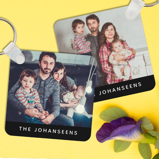 Modern Photo Keepsake simple template Family Key Ring (Creator Uploaded)