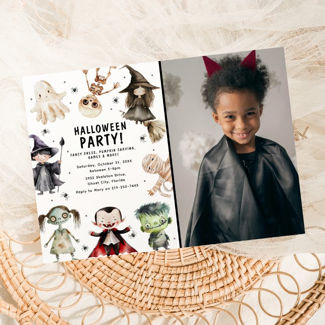 Modern Photo Kids Halloween Party Invitation (Creator Uploaded)