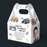 Modern Photo | Kids Monster Trucks Birthday Party Favour Box<br><div class="desc">Attention all little party animals! Get ready to rev up the fun with our 'BOOM, CLASH ITS A MONSTER TRUCK BASH' Birthday Kids Monster Car Trucks thank you party box favour. Adorned with adorable and vibrant monster car trucks, a photo, this modern typography script thanking you for joining in on...</div>