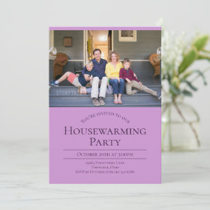 Modern Photo Lavender Purple Housewarming Invitation