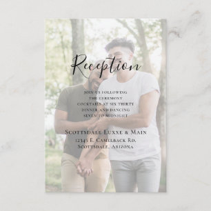 Modern Photo LGBTQ Wedding Reception Enclosure Card