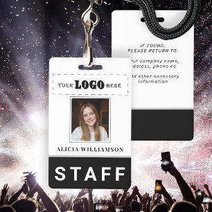 Modern photo logo company staff ID Badge