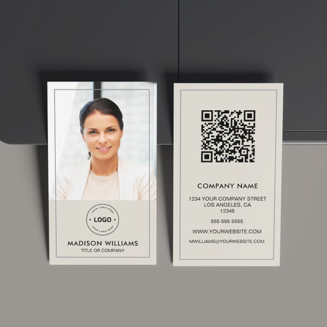 Modern Photo Logo QR Code Business Card (Create your own corporate Business Card)