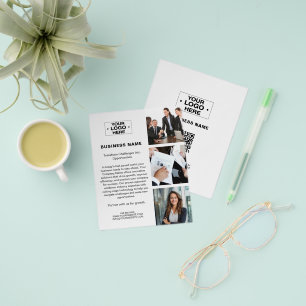 Modern Photo Logo QR White Corporate Business Flyer
