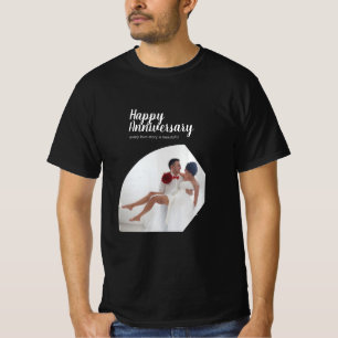 Modern Photo Love Husband Wife Happy Anniversary T-Shirt