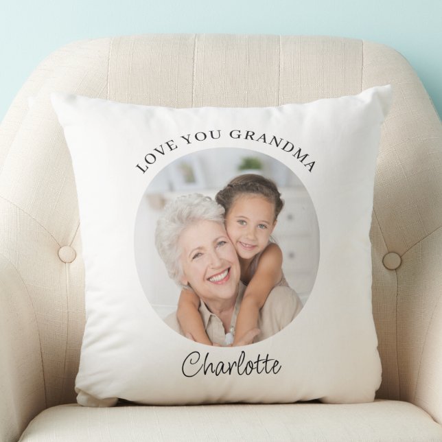 Modern Photo Love You Grandma Keepsake Cushion (Creator Uploaded)
