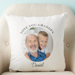 Modern Photo Love You Grandpa Keepsake Cushion<br><div class="desc">This modern Grandpa keepsake pillow says "Love you,  Grandpa" and is easily customizable with your name and photo. It makes a special gift for a special grandfather.</div>
