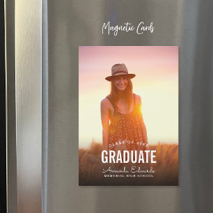 Modern Photo Magnetic Graduation Announcements