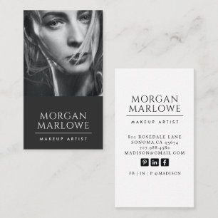 Modern Photo Makeup Artist Business Card