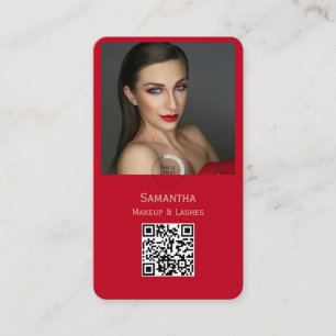 Modern Photo Makeup Business Card logo barcode 