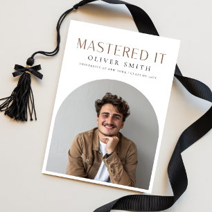 Modern Photo Master Graduation Announcement  Postcard