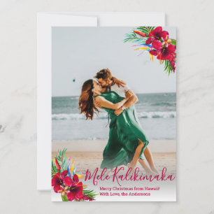 Modern Photo Mele Kalikimaka Christmas Cards