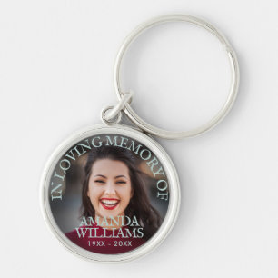 Modern Photo Memorial Keepsakes in Loving Memory Key Ring